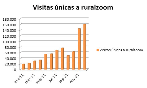 [Imagen] Unique visits to ruralzoom in 2011